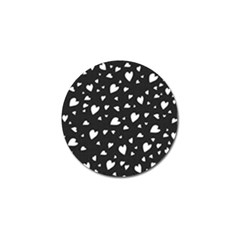 Black And White Hearts Pattern Golf Ball Marker by Valentinaart