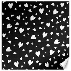 Black And White Hearts Pattern Canvas 16  X 16   by Valentinaart