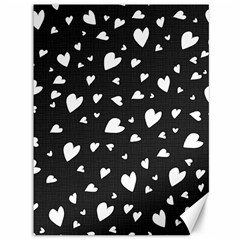 Black And White Hearts Pattern Canvas 36  X 48   by Valentinaart