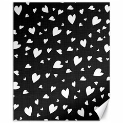 Black And White Hearts Pattern Canvas 11  X 14   by Valentinaart