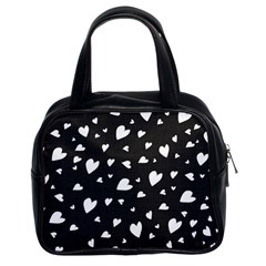 Black And White Hearts Pattern Classic Handbags (2 Sides) by Valentinaart