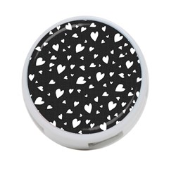 Black And White Hearts Pattern 4-port Usb Hub (two Sides) 