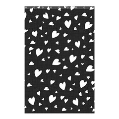 Black And White Hearts Pattern Shower Curtain 48  X 72  (small)  by Valentinaart