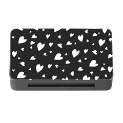 Black And White Hearts Pattern Memory Card Reader With Cf by Valentinaart