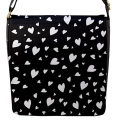 Black And White Hearts Pattern Flap Messenger Bag (s) by Valentinaart