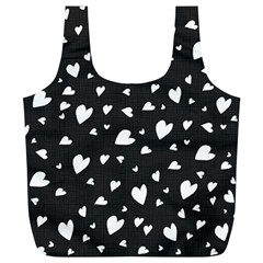 Black And White Hearts Pattern Full Print Recycle Bags (l)  by Valentinaart