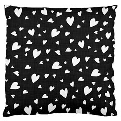 Black And White Hearts Pattern Standard Flano Cushion Case (one Side) by Valentinaart