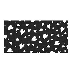 Black And White Hearts Pattern Satin Wrap by Valentinaart