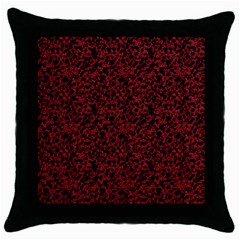 Red Coral Pattern Throw Pillow Case (black) by Valentinaart