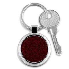 Red Coral Pattern Key Chains (round)  by Valentinaart