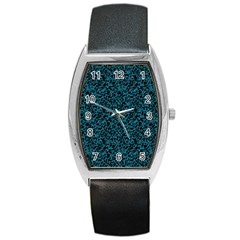 Blue coral pattern Barrel Style Metal Watch