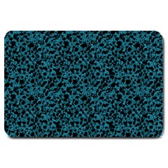 Blue Coral Pattern Large Doormat  by Valentinaart