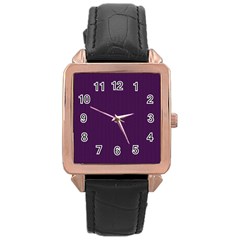 Purple Texture Rose Gold Leather Watch  by Valentinaart