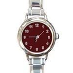 Red texture Round Italian Charm Watch Front