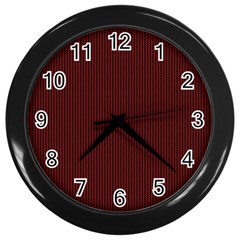 Red Texture Wall Clocks (black) by Valentinaart