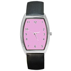 Pink Texture Barrel Style Metal Watch by Valentinaart