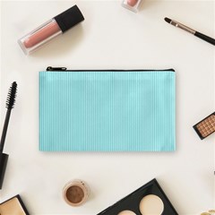 Light Blue Texture Cosmetic Bag (small)  by Valentinaart