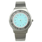 Light blue texture Stainless Steel Watch Front