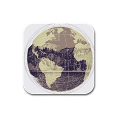 River Globe Rubber Square Coaster (4 Pack) 