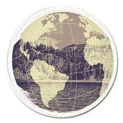 River Globe Magnet 5  (round) by MTNDesignco