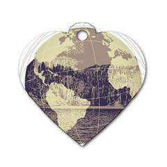 River Globe Dog Tag Heart (one Side) by MTNDesignco