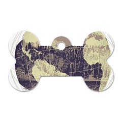 River Globe Dog Tag Bone (one Side) by MTNDesignco