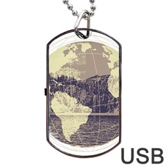 River Globe Dog Tag Usb Flash (two Sides) by MTNDesignco