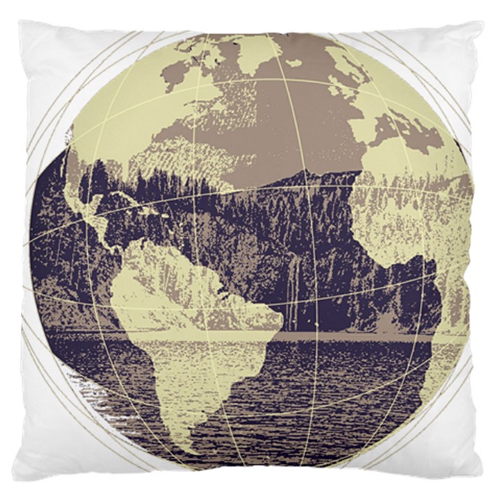 River Globe Large Cushion Case (One Side)