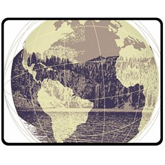 River Globe Double Sided Fleece Blanket (medium)  by MTNDesignco