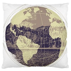 River Globe Large Flano Cushion Case (one Side) by MTNDesignco