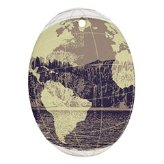 River Globe Oval Ornament (two Sides) by MTNDesignco