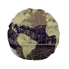 River Globe Standard 15  Premium Round Cushions by MTNDesignco