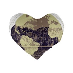 River Globe Standard 16  Premium Heart Shape Cushions