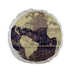 River Globe Standard 15  Premium Flano Round Cushions by MTNDesignco