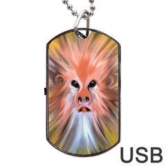 Monster Ghost Horror Face Dog Tag Usb Flash (one Side) by Nexatart