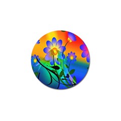 Abstract Flowers Bird Artwork Golf Ball Marker (4 Pack) by Nexatart