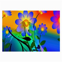 Abstract Flowers Bird Artwork Large Glasses Cloth by Nexatart