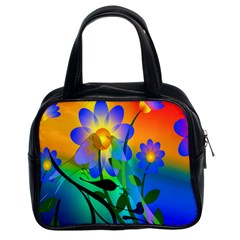 Abstract Flowers Bird Artwork Classic Handbags (2 Sides) by Nexatart