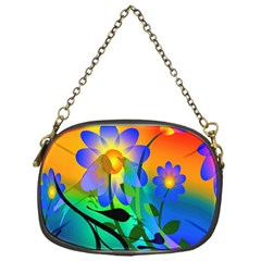 Abstract Flowers Bird Artwork Chain Purses (one Side)  by Nexatart