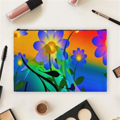 Abstract Flowers Bird Artwork Cosmetic Bag (large)  by Nexatart