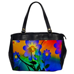 Abstract Flowers Bird Artwork Office Handbags by Nexatart