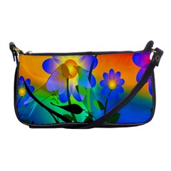 Abstract Flowers Bird Artwork Shoulder Clutch Bags by Nexatart