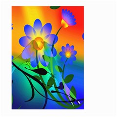 Abstract Flowers Bird Artwork Large Garden Flag (two Sides) by Nexatart