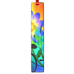 Abstract Flowers Bird Artwork Large Book Marks by Nexatart