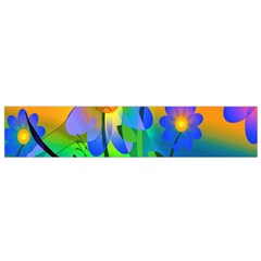 Abstract Flowers Bird Artwork Flano Scarf (small)