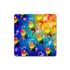 Fish Pattern Square Magnet by Nexatart