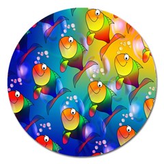 Fish Pattern Magnet 5  (round)