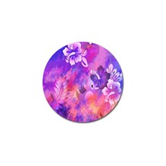 Abstract Flowers Bird Artwork Golf Ball Marker by Nexatart