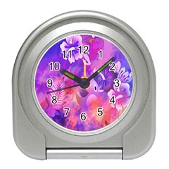 Abstract Flowers Bird Artwork Travel Alarm Clocks