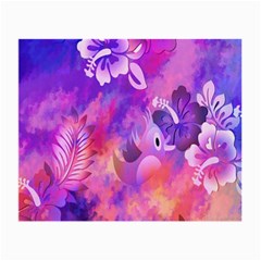 Abstract Flowers Bird Artwork Small Glasses Cloth (2-side) by Nexatart